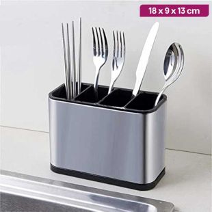 Silverware Caddy Utensil Holder 4 Compartments 18 x 9 x 13 cm