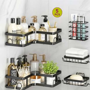 5Pcs Multipurpose Bathroom Rack Corner Shelf