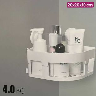 Bathroom Corner Shelf With Suction Base 20x20x10 cm