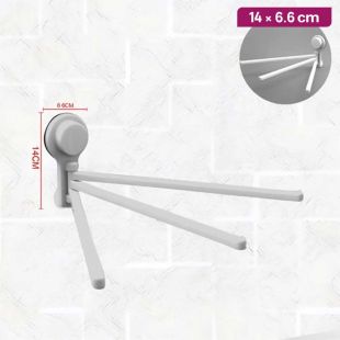 Rotating Triple Arm Towel Stand With Suction Base