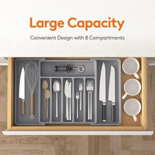 Expandable Cutlery Drawer Organizer 8 Compartments