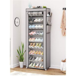 منظم أحذية بغطاء قماش 10 طبقات 58×30×158 سم