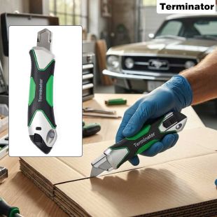 قطّاعة متعددة الاستخدامات بمقبض معدني وشفرة قابلة للسحب من Terminator
