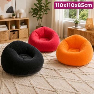 Inflatable Lounge Chair with Supportive Design 110×110×85 cm
