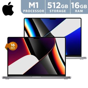 جهاز ماك بوك برو 16 بوصة 2021 بشريحة M1 برو سعة 512 جيجابايت SSD و 16 جيجا RAM من Apple