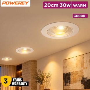 Warm COB Downlight 30W 3000K Light Bulb 20 CM - By Powerey With 3 Years Warranty