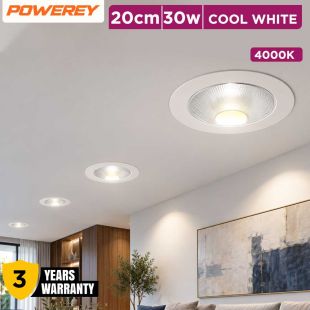 Cool White COB Downlight 30W 4000K Light Bulb 20 CM - By Powerey With 3 Years Warranty
