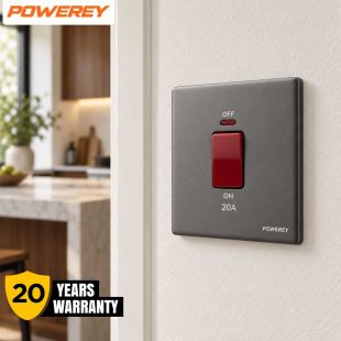 Ultra Thin 20A DP Switch - Grey - By Powerey With 20 Years Warranty
