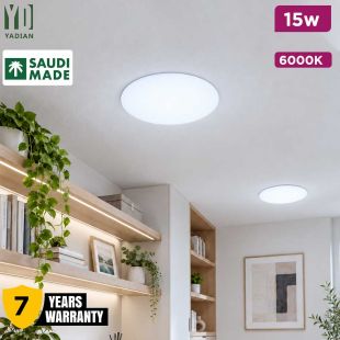 Ceiling Frameless Panel Smd Downlight 15W 6000K - Made in Saudi Arabia with 7 Years Warranty