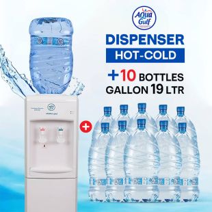 Aqua Gulf 10 Bottles x 19 L + Hot and Cold Dispenser