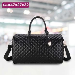 حقيبة كتف بتصميم مطرز من الجلد - 47 × 27 × 22 سم