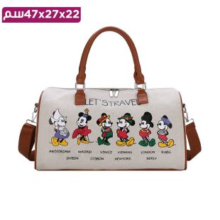 حقيبة كتف بتصميم White Mickey من الجلد - 47 × 27 × 22 سم