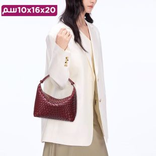 حقيبة كتف جلد عصرية للسيدات - 20 × 16 × 10 سم