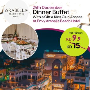 Festive Dinner Buffet on Dec 24 with Gifts and Kids Club Access at ARABELLA Beach Hotel