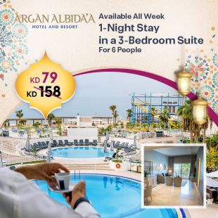 Enjoy 1-Night Stay for 6 Persons in a Suite 3 Rooms During Weekdays or Weekends from Argan Albidaa Hotel And Resort