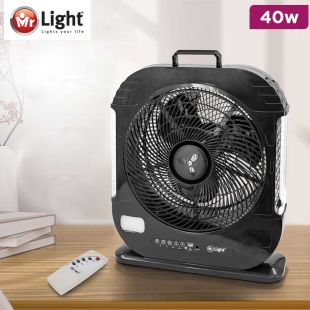 Mr. Light 40W Rechargeable Floor Fan with LED Light