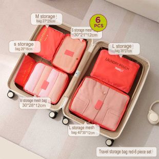 Portable Clothes Travel Organizing Mesh Bag 6Pcs Set