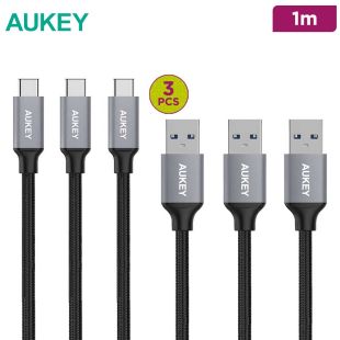 Aukey  USB-A to USB-C 1m Cable Pack of 3