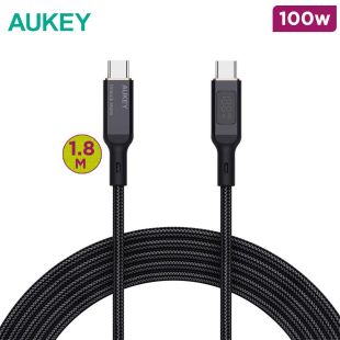 Aukey 100W USB-C to USB-C Cable with LCD Display 1.8m