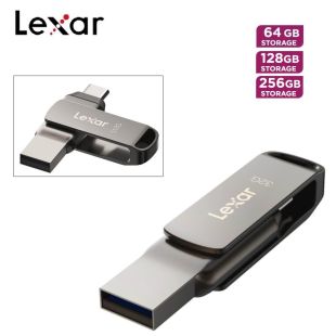 Drive D400 Dual USB-A + Type-C Flash Drive ( 64, 128 or 256GB) by Lexar