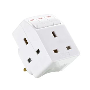 محول  كهربائى متعدد 3 مقبس UK من Terminator