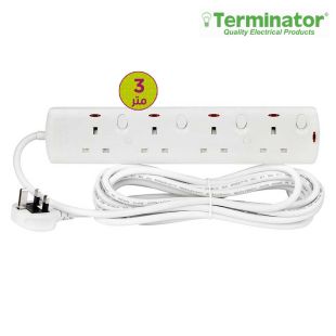 شريط الطاقة Terminator 4Way 3M - أبيض