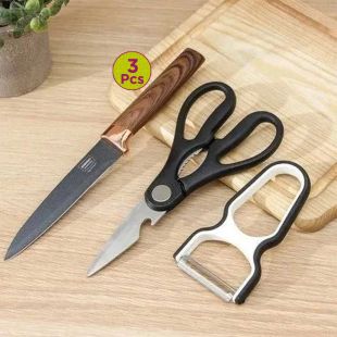 3PCS Knife Scissor Set b BOBSSEN