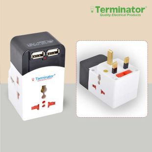 مشترك كهرباء 10 أمبير مع منفذ USB مزدوج من Terminator