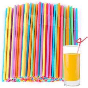Plastic Drinking Straws Assorted Colors - 500 PCS