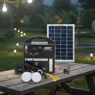 نظام إضاءة بالطاقة الشمسية مع 4 لمبات LED وشحن USB