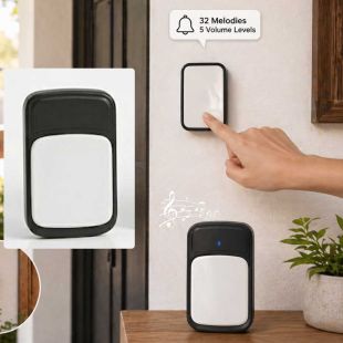 جرس باب لاسلكي مع 32 نغمة و5 مستويات صوت من MaxOnvo