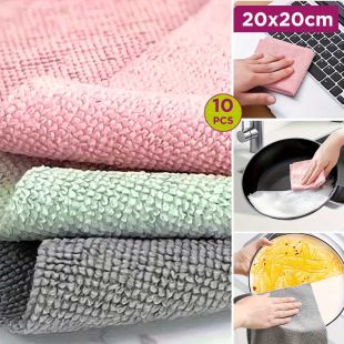 10Pcs Microfiber Home Cleaning Towels 20x20 cm