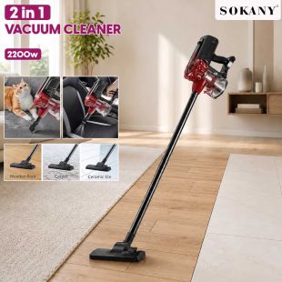 Sokany 2200W 2 in 1 vacuum cleaner with powerful suction and handheld design for versatile home cleaning - Sheeel Kuwait