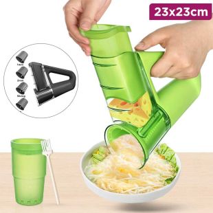 Electric Vegetable Slicer with Container and 3 Blades 23 x 23cm