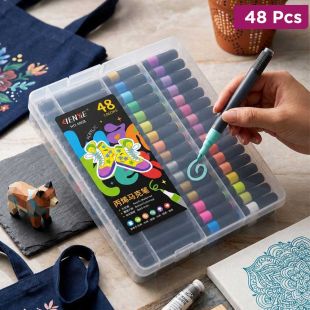 48-Color Soft Tip Acrylic Marker Set