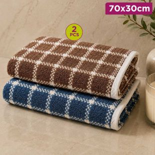 2 Pcs SoftCheck Cotton Face Towels Set