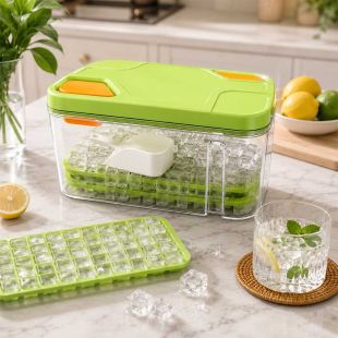 64 Grid Ice Cube Tray Set with Lid and Storage Box