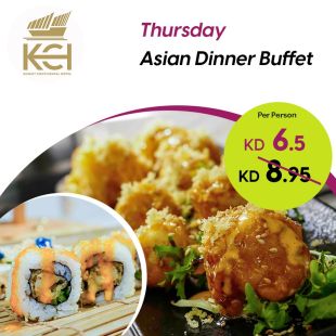 Asian Dinner Buffet every Thursday at the Kuwait Continental Hotel