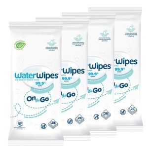 WaterWipes 99.9% Water On the Go 4 × 28 Wipes