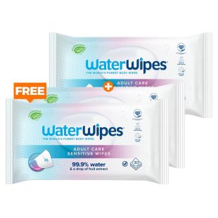 WaterWipes Adult Care Sensitive 30 Wipes - 1 + 1 Free