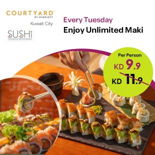Unlimited Maki Every Tuesday from Sushi Japanese Restaurant - Courtyard By Mariott