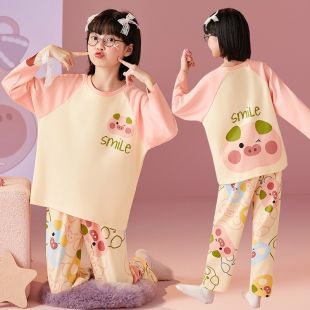 بيجامة خريفي من القطن بأكمام طويلة للبنات