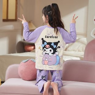 بيجامة خريفي من القطن بأكمام طويلة للبنات