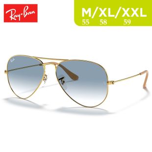Aviator Gradient Sunglasses Metal Golden Frame - Light Blue by Ray-Ban