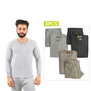طقم تدفئة تحت الملابس للرجال مجموعة من 3 قطع ألوان متنوعة