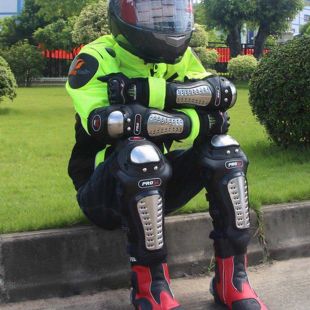 Pack of 4 Pcs Biker Pro Knee and Elbow Protection Pads Set by PRO BIKER