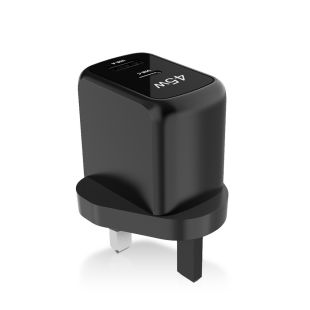 شاحن حائط GaN بمنفذ USB-C ومنفذ USB-A قوة 45 واط من Pukka