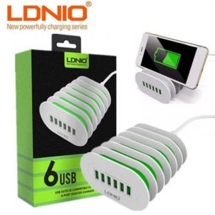 شاحن مكتبي 6 منافذ USB بقوة 7 أمبير من LDNIO