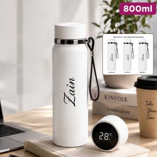 Customized White 800ml Thermal Flask - English or Arabic Designs