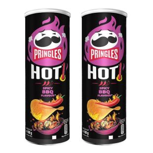 برينجلز - رقائق البطاطس الحارة بنكهة الباربيكيو 160 جرام × 2